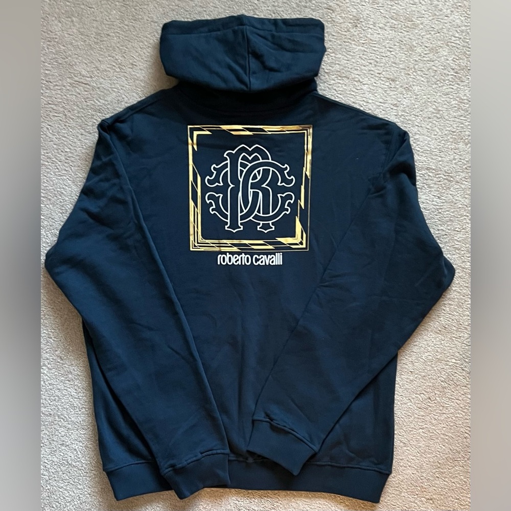 Roberto Cavalli , size L, Hoodie, Blue, New